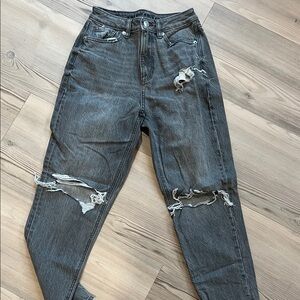 American Eagle Outfitters High Rise Distressed Black Jeans